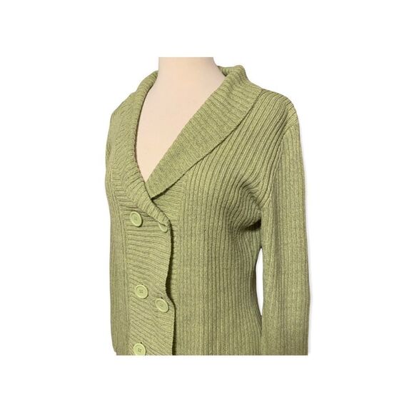 Coatigan Cardigan Double Breasted Long Sleeved Sweater LG - Picture 4 of 6